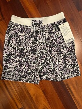 lululemon athletica Black, White & Light Purple Athletic Shorts